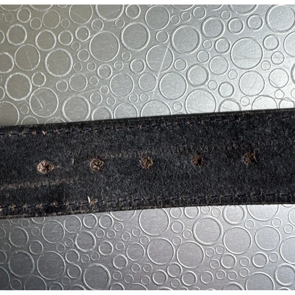 Davis Big & Tall Mens Black Leather Belt Interchangeable Buckle USA - Size 62